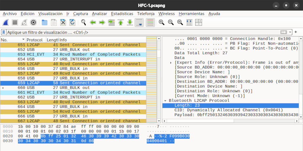 Forscan and Wireshark capture to power on HFC