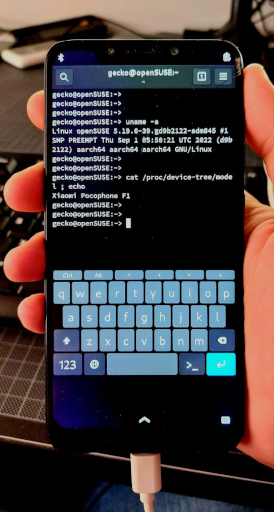 PocoPhone F1 running openSUSE